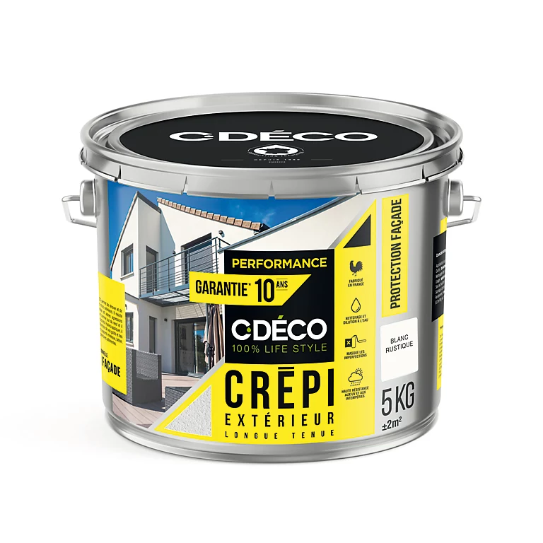 Castorama Crépi Extérieur CDéco Blanc Rustique Performance 5kg 1 Castorama Crépi Extérieur CDéco Blanc Rustique Performance 5kg