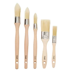 Castorama Lot De 5 Pinceaux Plats Et à Rechampir 15, 20, 21, 25 Et 40 Mm