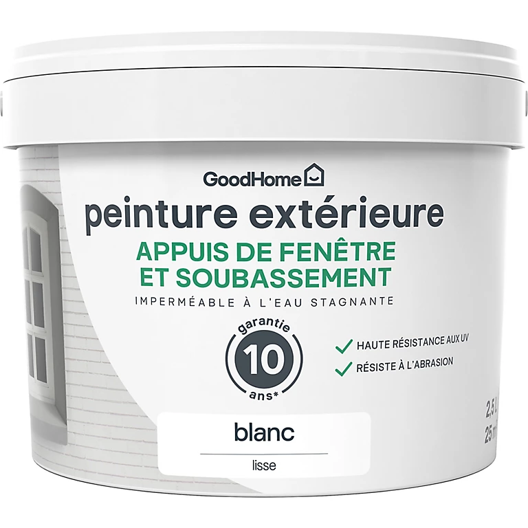 Castorama Peinture Appuis De Fenêtre GoodHome Blanc 2,5L 1 Castorama Peinture Appuis De Fenêtre GoodHome Blanc 2,5L