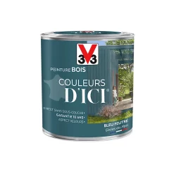 Castorama Peinture Bois Couleurs D'ici Bleu Feutré Velours V33 0,5L