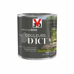 Castorama Peinture Bois Couleurs D'ici Gris Feutré Velours V33 0,5L