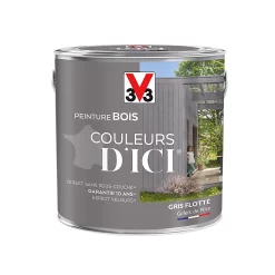 Castorama Peinture Bois Couleurs D'ici Gris Flotté Velours V33 2L