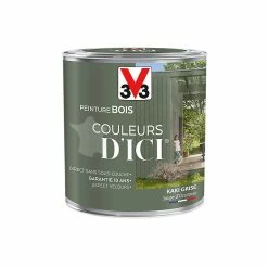 Castorama Peinture Bois Couleurs D'ici Kaki Grisé Velours V33 0,5L