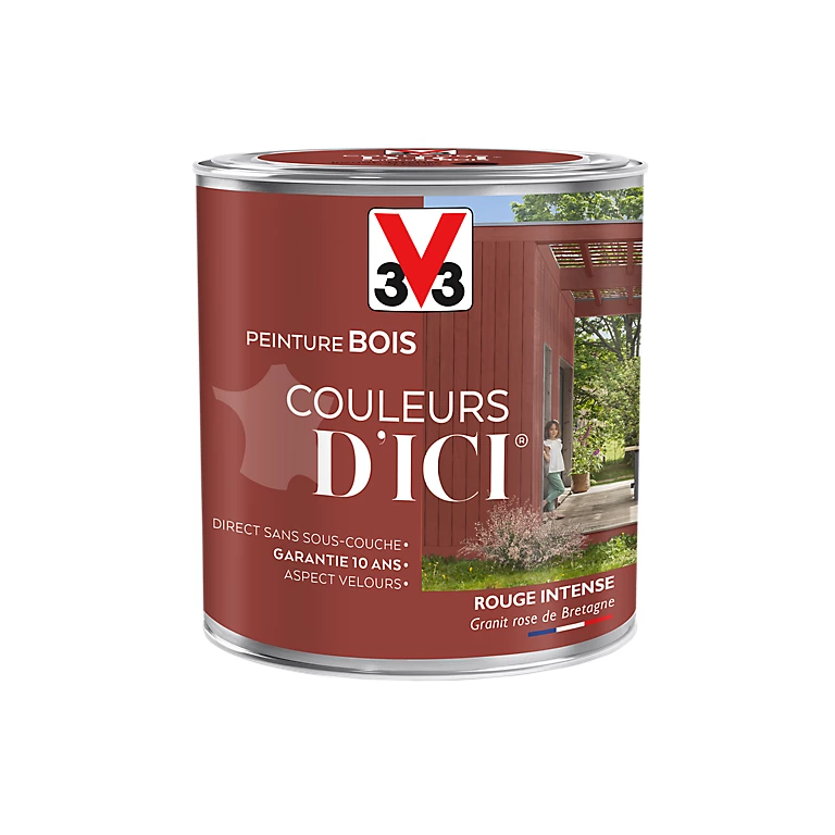Castorama Peinture Bois Couleurs D'ici Rouge Intense Velours V33 0,5L 1 Castorama Peinture Bois Couleurs D'ici Rouge Intense Velours V33 0,5L