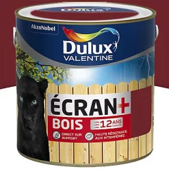 Castorama Peinture Bois Extérieur Ecran+ Bois Dulux Valentine Satin Rouge Basque RAL 3004 2L