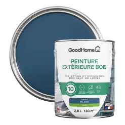 Castorama Peinture Bois Extérieur GoodHome Bandol Bleu Satin 2.5L
