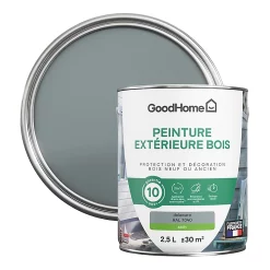 Castorama Peinture Bois Extérieur GoodHome Delaware Gris Satin 2.5L