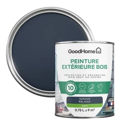 Castorama Peinture Bois Extérieur GoodHome Narbonne Bleu Satin 0.75L