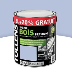 Castorama Peinture Bois Extérieur Premium Bleu Lavande Tollens 2L + 20% Gratuit