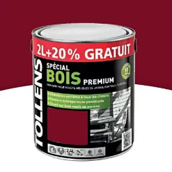Castorama Peinture Bois Extérieur Premium Rouge Basque Tollens 2L + 20% Gratuit