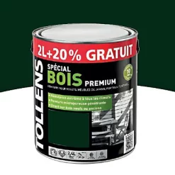 Castorama Peinture Bois Extérieur Premium Vert Basque Tollens 2L + 20% Gratuit