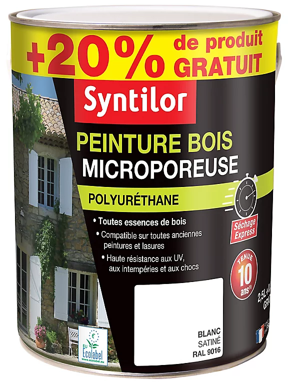 Castorama Peinture Bois Microporeuse Intérieur Extérieur Blanc Syntilor 2,5L + 20% Gratuit 1 Castorama Peinture Bois Microporeuse Intérieur Extérieur Blanc Syntilor 2,5L + 20% Gratuit