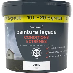 Castorama Peinture Façade Autonettoyante Premium GoodHome Blanc 10L +20% Gratuit