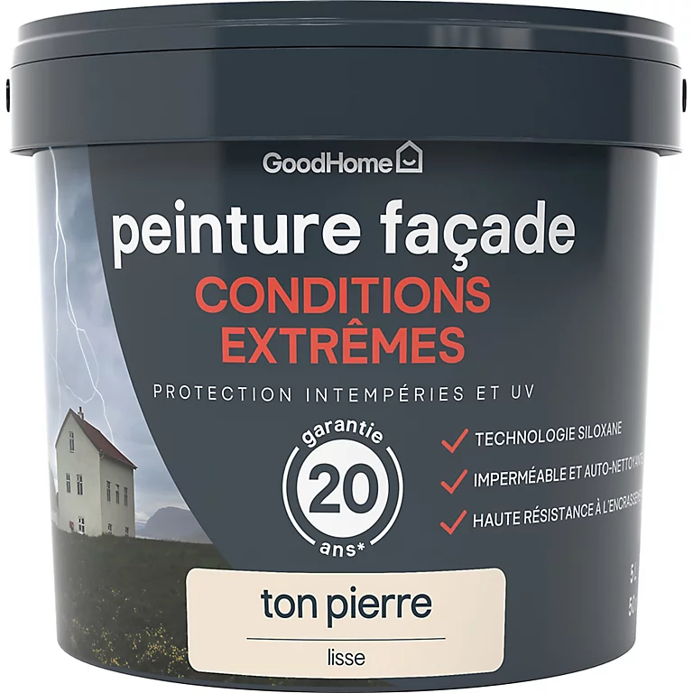 Castorama Peinture Façade Autonettoyante Premium GoodHome Ton Pierre 5L 1 Castorama Peinture Façade Autonettoyante Premium GoodHome Ton Pierre 5L