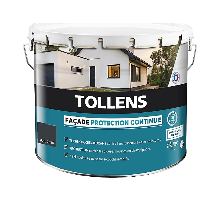 Castorama Peinture Façade Tollens Protection Continue Ton Gris 10L 1 Castorama Peinture Façade Tollens Protection Continue Ton Gris 10L