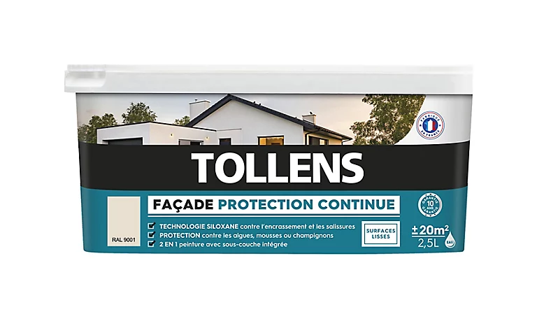 Castorama Peinture Façade Tollens Protection Continue Ton Pierre 2,5L 1 Castorama Peinture Façade Tollens Protection Continue Ton Pierre 2,5L