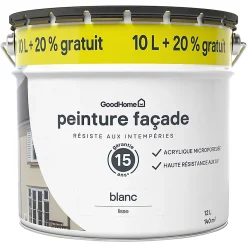 Castorama Peinture GoodHome Classique Blanc 10L +20% Gratuit