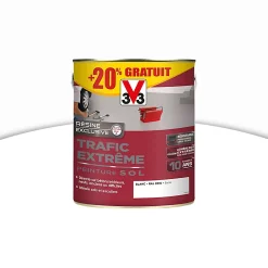 Castorama Peinture Sol Intérieur Extérieur Trafic Extrême V33 Blanc 2,5L + 20% Gratuit