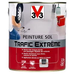 Castorama Peinture Sol Intérieur Extérieur Trafic Extrême V33 Blanc 500 Ml