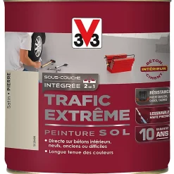 Castorama Peinture Sol Intérieur Trafic Extrême V33 Pierre Satiné 0,5L